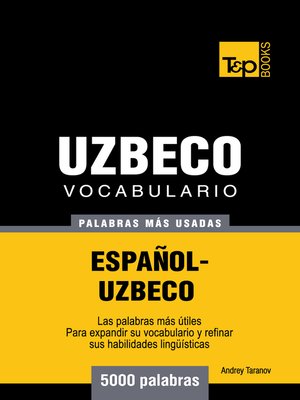 cover image of Vocabulario Español-Uzbeco